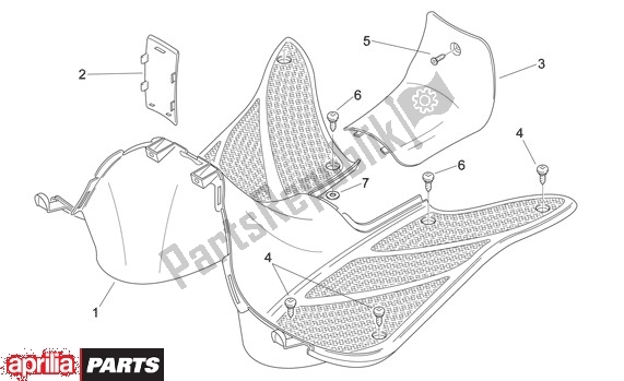 Tutte le parti per il Voetruimteafdekking del Aprilia Mojito 39 125 2008