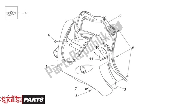 Tutte le parti per il Voorscherm del Aprilia Mojito 39 125 2008