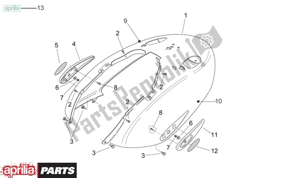 Tutte le parti per il Zijbeplating del Aprilia Mojito 39 125 2008