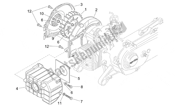 All parts for the Cooling Unit of the Aprilia Mojito Custom 551 50 1999 - 2003