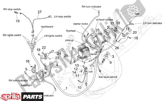 Toutes les pièces pour le Electrical System du Aprilia Mojito Custom 551 50 1999 - 2003