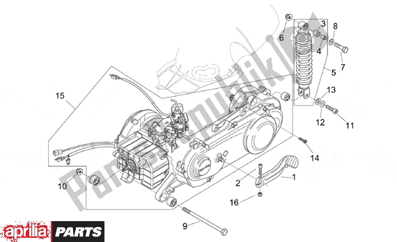 Alle onderdelen voor de Engine Rear Shock Absorber van de Aprilia Mojito Custom 551 50 1999 - 2003