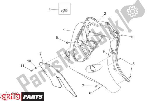 Alle onderdelen voor de Front Body Ii van de Aprilia Mojito Custom 551 50 1999 - 2003