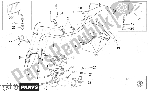 Wszystkie części do Handlebar Aprilia Mojito Custom 551 50 1999 - 2003