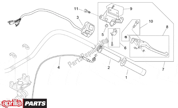 Todas as partes de Rh Controls do Aprilia Mojito Custom 551 50 1999 - 2003