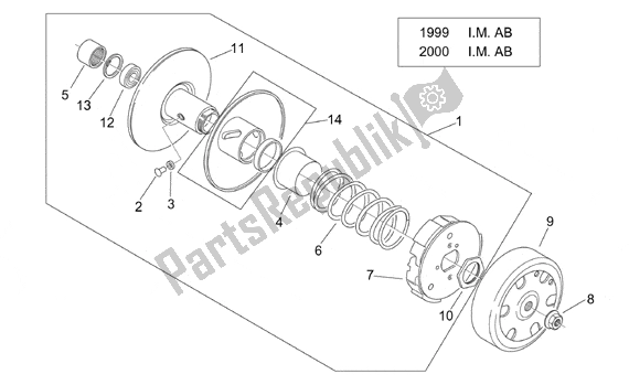 Toutes les pièces pour le Clutch I 99 2001 I M Ab du Aprilia Mojito Retro 550 1999 - 2003