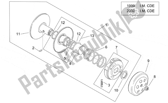 Wszystkie części do Clutch Ii 99 2001 I M C Aprilia Mojito Retro 550 1999 - 2003