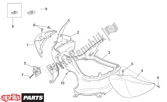 Toutes les pièces pour le Rear Body I du Aprilia Mojito Retro 550 1999 - 2003