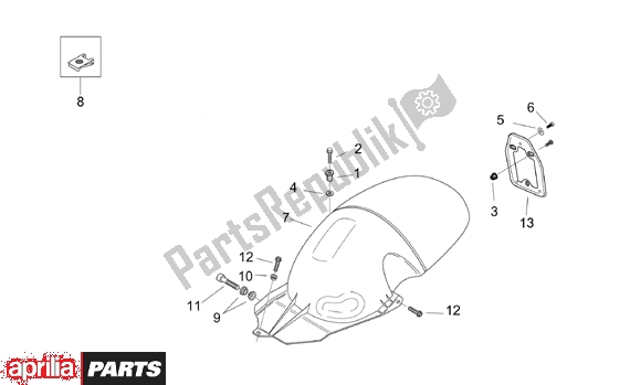 Todas as partes de Rear Body Iv do Aprilia Mojito Retro 550 1999 - 2003