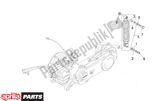 Todas as partes de Rear Shock Absorber do Aprilia Mojito Retro 550 1999 - 2003