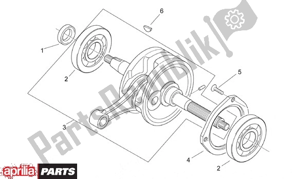 All parts for the Crankshaft of the Aprilia Mojito Retro Custom 665 125 1999 - 2001