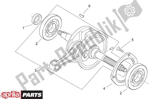 Todas as partes de Virabrequim do Aprilia Mojito Retro Custom 665 125 1999 - 2001