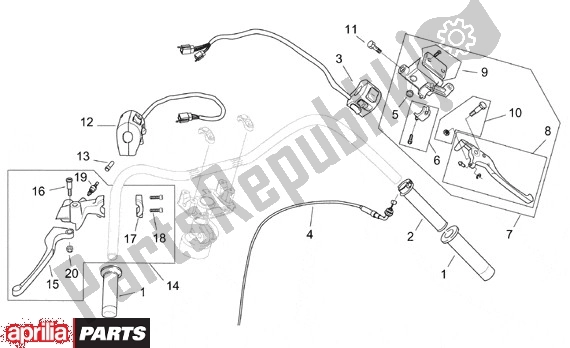 All parts for the Schakelingen Custom of the Aprilia Mojito Retro Custom 665 125 1999 - 2001