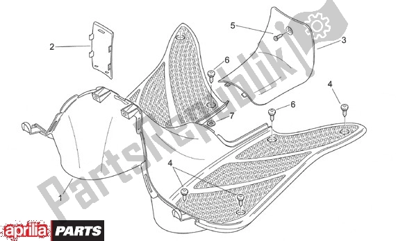 Tutte le parti per il Voetruimteafdekking del Aprilia Mojito Retro Custom 665 125 1999 - 2001