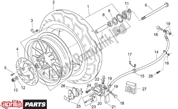 All parts for the Voorwiel Custom of the Aprilia Mojito Retro Custom 665 125 1999 - 2001