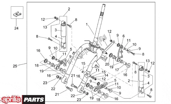 Todas las partes para Voorwiel Ophanging de Aprilia Mojito Retro Custom 665 125 1999 - 2001