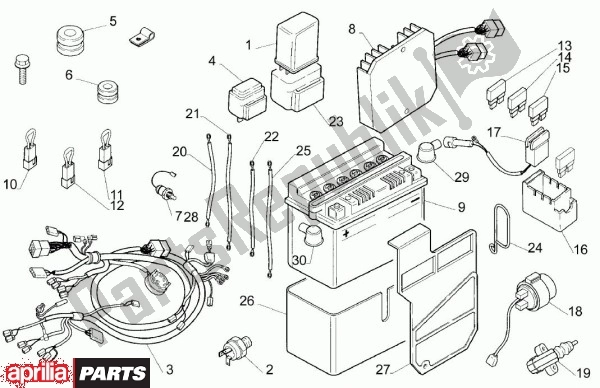 Todas las partes para Elektrische Installatie de Aprilia Moto'6. 5 420 650 1995 - 1999