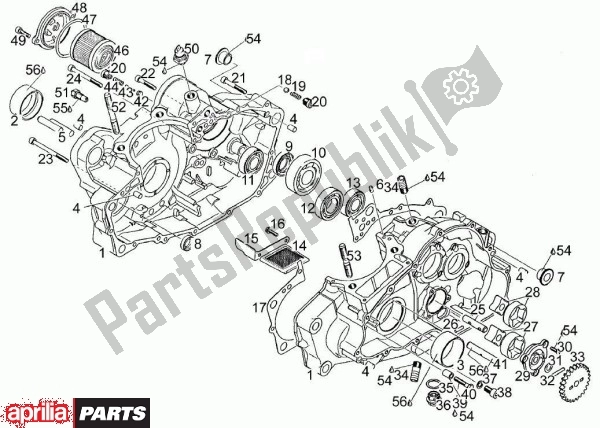 All parts for the Oil Pump of the Aprilia Moto'6. 5 420 650 1995 - 1999