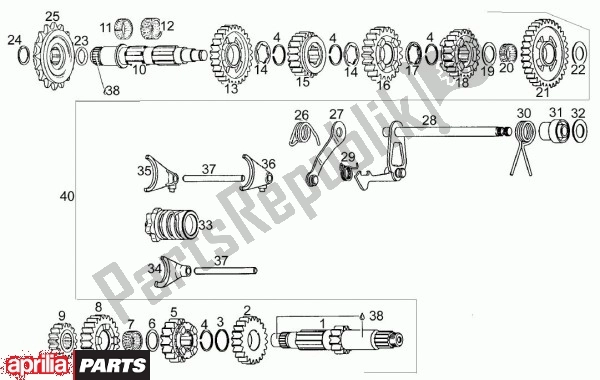 Tutte le parti per il Tamburo Del Cambio del Aprilia Moto'6. 5 420 650 1995 - 1999