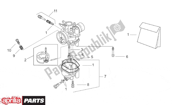 All parts for the Carburettor Iv of the Aprilia Motorblok AM6 750 1995