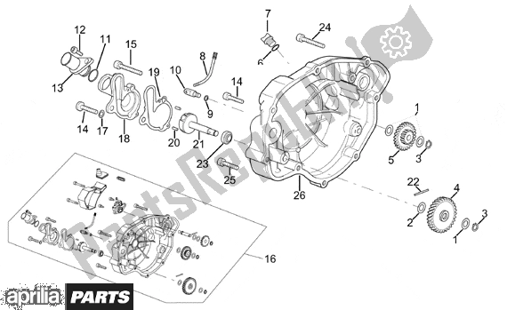 Todas as partes de Clutch Cover do Aprilia Motorblok AM6 750 1995