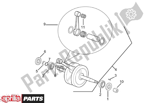 All parts for the Drive Shaft of the Aprilia Motorblok AM6 750 1995