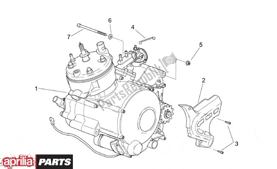 Alle onderdelen voor de Motor van de Aprilia Motorblok AM6 750 1995