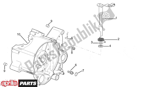 Todas as partes de Right Crankcase do Aprilia Motorblok AM6 750 1995