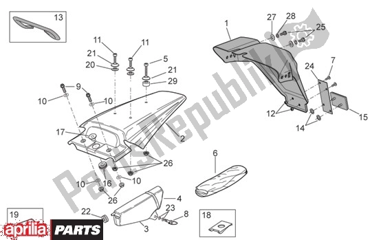 Alle Teile für das Achterkant Opbouw des Aprilia MX 109 125 2004 - 2006