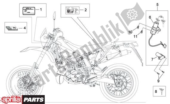 All parts for the Bordje En Leiding of the Aprilia MX 109 125 2004 - 2006