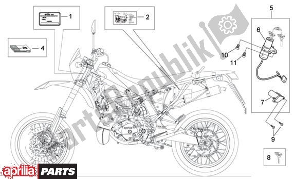 Todas as partes de Bordje En Leiding do Aprilia MX 109 125 2004 - 2006