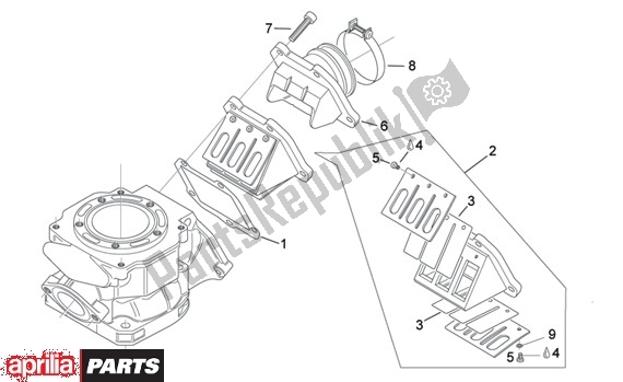 Alle onderdelen voor de Carburateursteun van de Aprilia MX 109 125 2004 - 2006