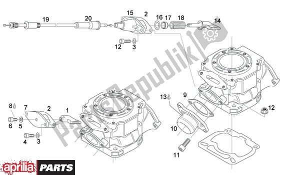 Alle onderdelen voor de Cilinder Ontluchtingventiel van de Aprilia MX 109 125 2004 - 2006