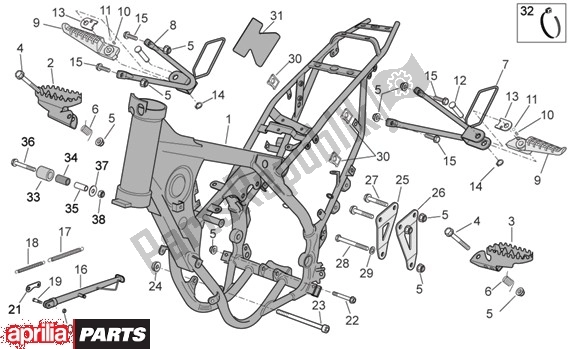 Toutes les pièces pour le Frame du Aprilia MX 109 125 2004 - 2006