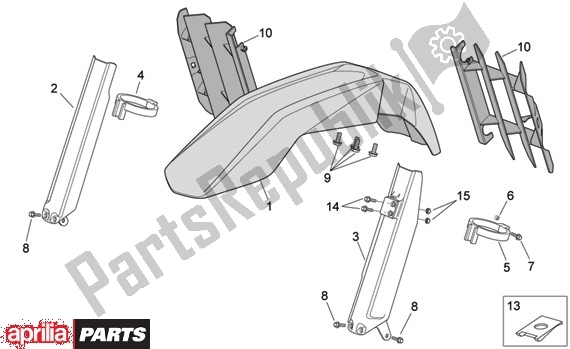 All parts for the Fender of the Aprilia MX 109 125 2004 - 2006