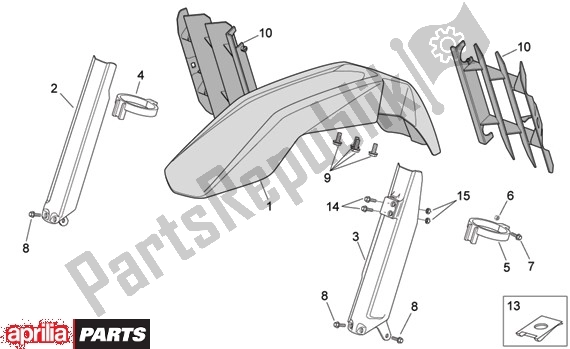 Tutte le parti per il Parafango del Aprilia MX 109 125 2004 - 2006