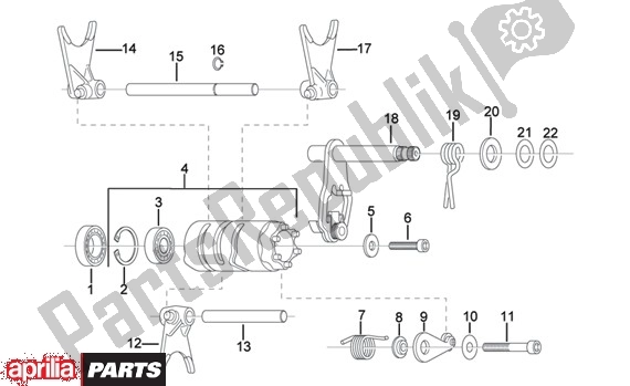 All parts for the Transmissie Schakeling of the Aprilia MX 109 125 2004 - 2006