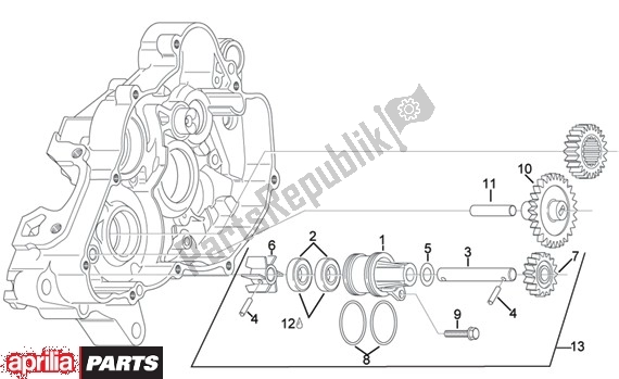 Wszystkie części do Waterpomprondsel Aprilia MX 109 125 2004 - 2006