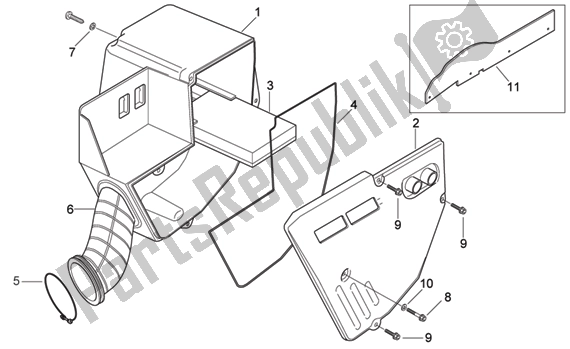 Tutte le parti per il Air Box del Aprilia MX 219 50 2004