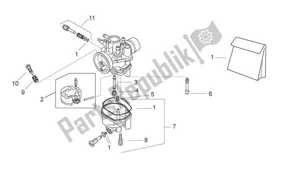 All parts for the Carburettor Iii of the Aprilia MX 219 50 2004
