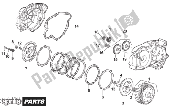 All parts for the Clutch of the Aprilia MX 219 50 2004
