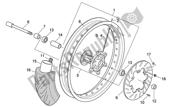 Toutes les pièces pour le Front Wheel du Aprilia MX 219 50 2004