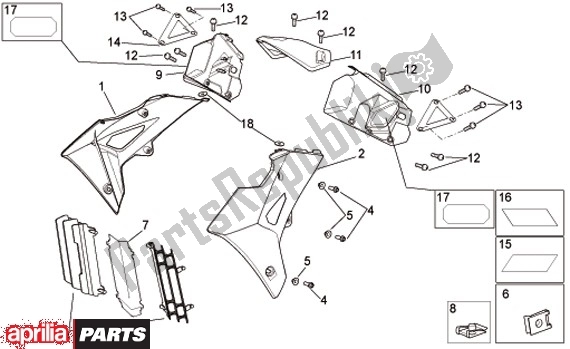All parts for the Frontopbouw of the Aprilia MXV 51 450 2008 - 2010