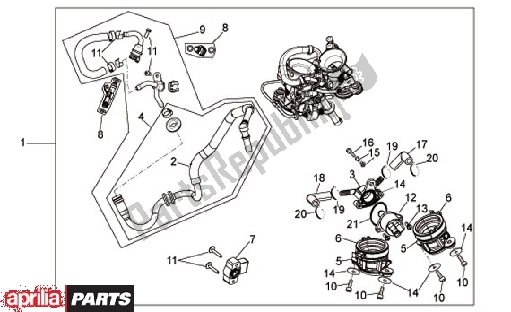 All parts for the Smoorklephuis of the Aprilia MXV 51 450 2008 - 2010