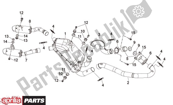 Todas as partes de Escape do Aprilia MXV 51 450 2008 - 2010