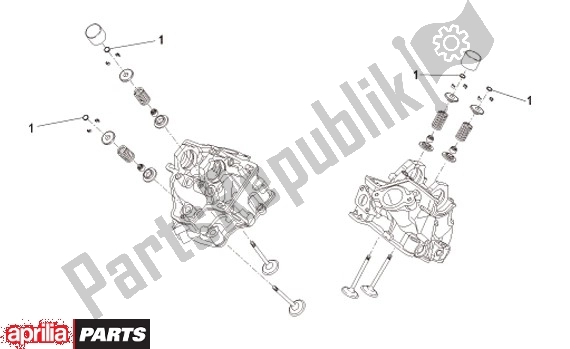 Alle Teile für das Ventielbelegen des Aprilia MXV 51 450 2008 - 2010