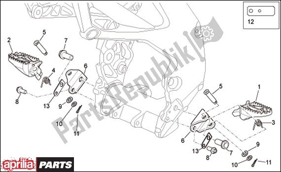 Toutes les pièces pour le Repose-pieds du Aprilia MXV 51 450 2008 - 2010