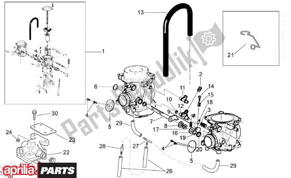 All parts for the Carburettor I of the Aprilia Pegaso 3 11 650 1997 - 2000