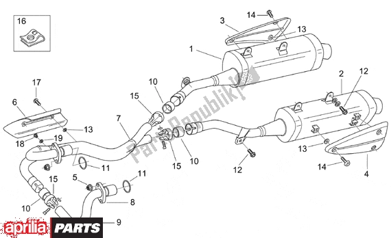 Todas as partes de Exhaust Unit do Aprilia Pegaso 3 11 650 1997 - 2000