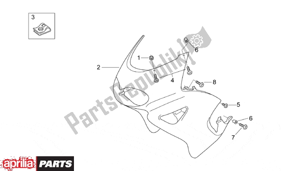 All parts for the Front Body Front Fairing of the Aprilia Pegaso 3 11 650 1997 - 2000